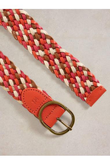 White Stuff Leather Weave Belt in RED MLT Art. WS443133