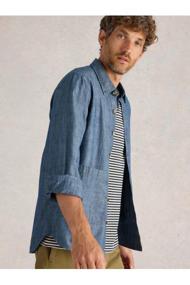 White Stuff Newark Chambray Overshirt in CHAMB BLUE Art. WS442648