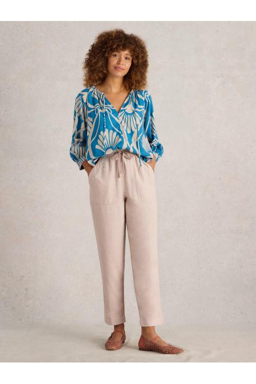 White Stuff Elle Linen Blend Trouser in LGT NAT Art. WS442670