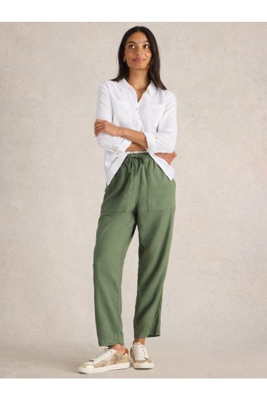 White Stuff Elle Linen Blend Trouser in MID GREEN Art. WS442670