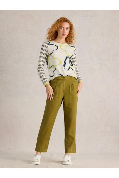 White Stuff Rowena Linen Trouser in KHAKI GRN Art. WS442671