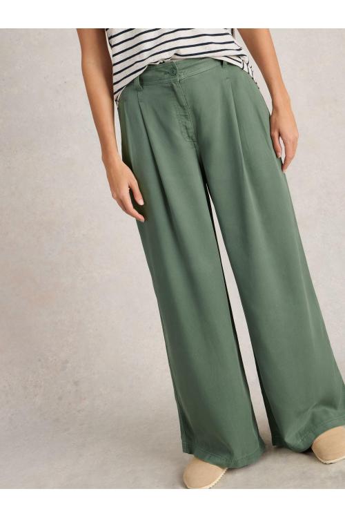 White Stuff Sasha Wide Leg Tencel Trouser in DUS GREEN Art. WS442679