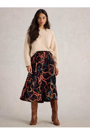 White Stuff Heather Midi Skirt in BLK PR Art. WS442705