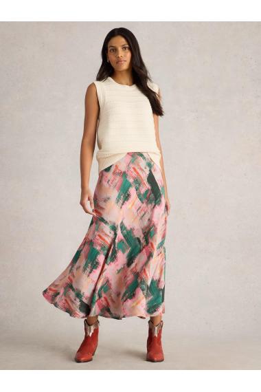 White Stuff Hope Bias Cut Maxi Skirt in PINK MLT Art. WS442707