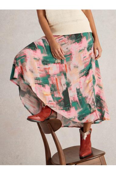 White Stuff Hope Bias Cut Maxi Skirt in PINK MLT Art. WS442707