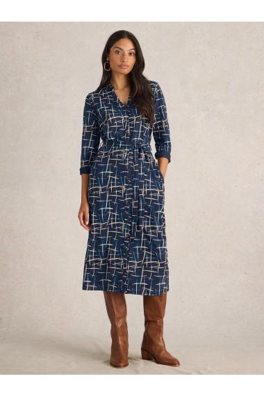 White Stuff Annie Jersey Shirt Dress in NAVY PR Art. WS442716