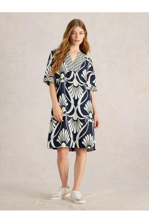 White Stuff Ash Linen Dress in NAVY PR Art. WS442722