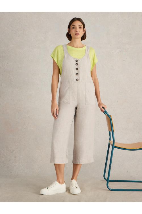 White Stuff Viola Linen Dungaree in LGT NAT Art. WS442782