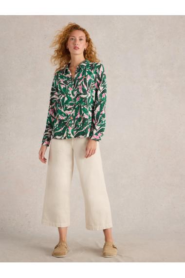 White Stuff Sophie Organic Cotton Shirt in GREEN PR Art. WS442783