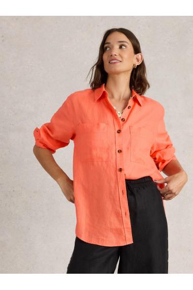 White Stuff Lydia Linen Shirt in BRT ORANGE Art. WS442787