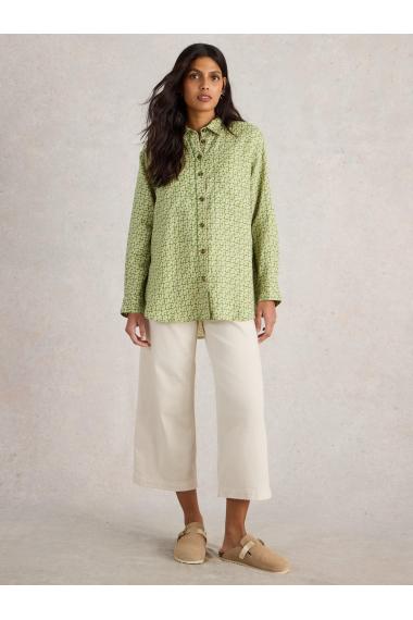 White Stuff Lydia Linen Shirt in GREEN PR Art. WS442787