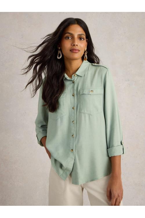 White Stuff Misha Utility Shirt in LGT GREEN Art. WS442795