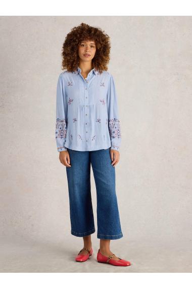 White Stuff Geri Embroidered Shirt in BLUE MLT Art. WS442800