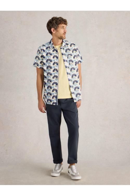 White Stuff Fan SS Printed Shirt in BLUE PR Art. WS442813