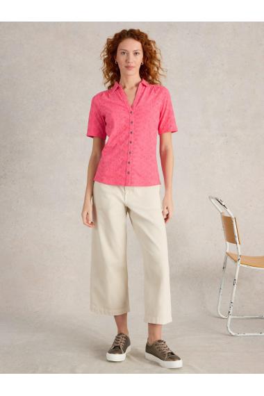 White Stuff PENNY BROIDERIE SHIRT in BRT PINK Art. WS442996