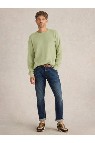 White Stuff Attadale Crew Neck Jumper in LGT GREEN Art. WS443180