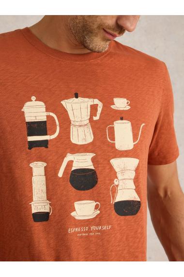 White Stuff Espresso Yourself Graphic Tee in ORANGE PR Art. WS442640