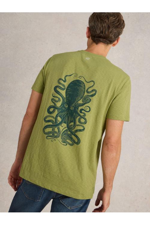 White Stuff Octopus Graphic Tee in GREEN PR Art. WS442652