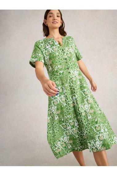 White Stuff Iris Linen Dress in GREEN PR Art. WS442727