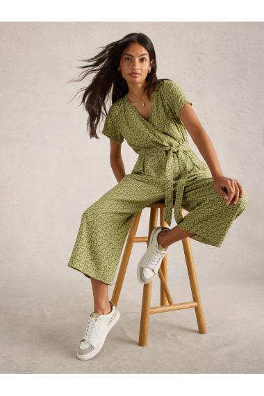 White Stuff Verity Linen Blend Jumpsuit in GREEN PR Art. WS442730