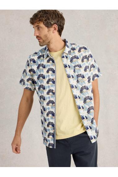 White Stuff Fan SS Printed Shirt in BLUE PR Art. WS442813