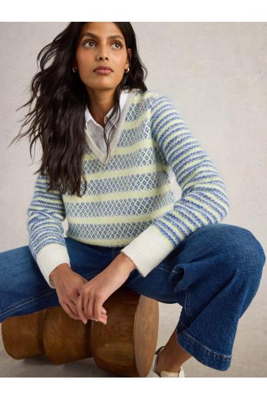 White Stuff SAMMY STRIPE JUMPER in BLUE MLT Art. WS443048