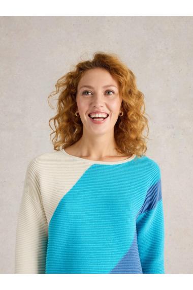 White Stuff JANA ABSTRACT JUMPER in BRT BLUE Art. WS443089