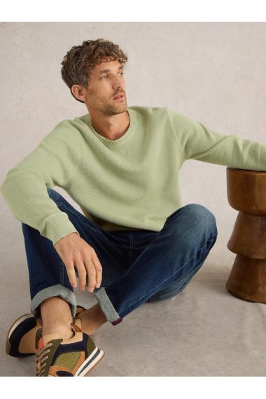 White Stuff Attadale Crew Neck Jumper in LGT GREEN Art. WS443180