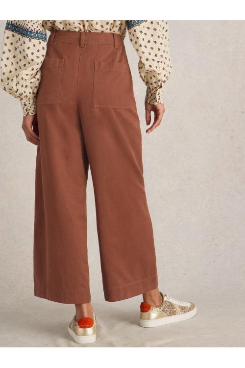 White Stuff Romy Wide Leg Cropped Trouser in DARK TAN Art. WS442669