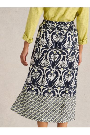 White Stuff Elle Linen Blend Skirt in NAVY PR Art. WS442703