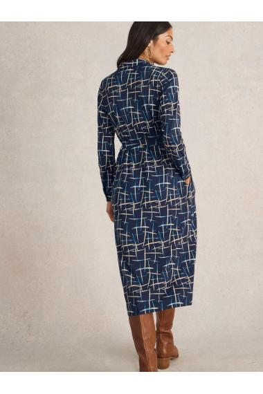 White Stuff Annie Jersey Shirt Dress in NAVY PR Art. WS442716