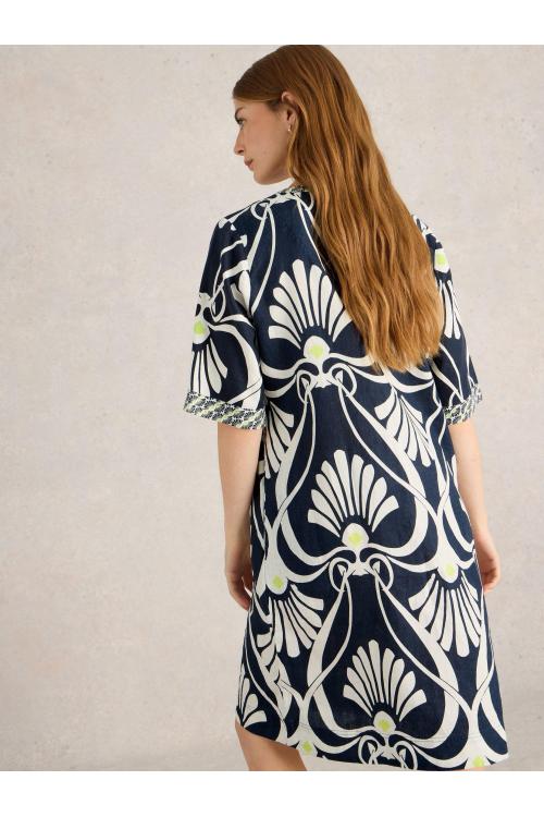 White Stuff Ash Linen Dress in NAVY PR Art. WS442722