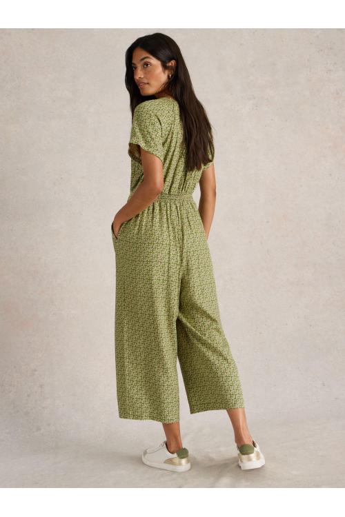 White Stuff Verity Linen Blend Jumpsuit in GREEN PR Art. WS442730