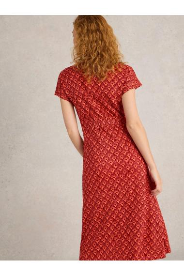 White Stuff Ellie Linen Jersey Dress in RED MLT Art. WS442731