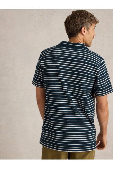 White Stuff Jacquard Stripe Polo in NAVY MULTI Art. WS442775