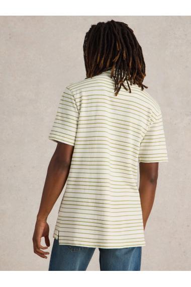 White Stuff Jacquard Stripe Polo in WHITE MLT Art. WS442775