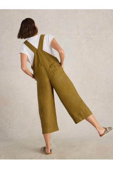 White Stuff Viola Linen Dungaree in KHAKI GRN Art. WS442782