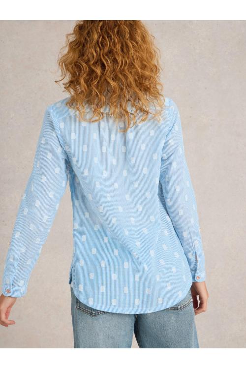 White Stuff Sophie Organic Cotton Shirt in BLUE MLT Art. WS442783