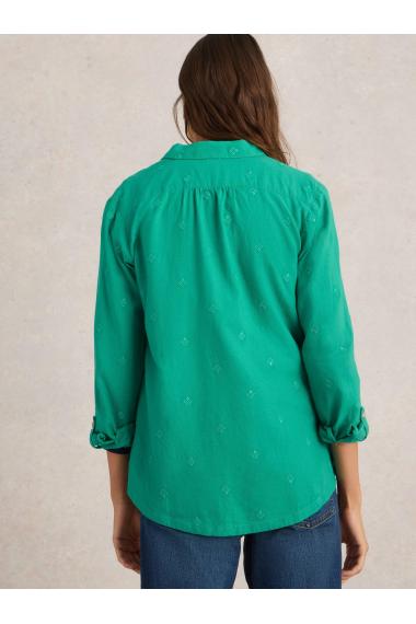 White Stuff Sophie Organic Cotton Shirt in BRT GREEN Art. WS442783