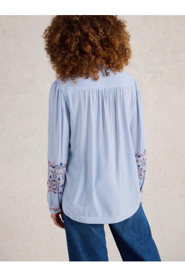 White Stuff Geri Embroidered Shirt in BLUE MLT Art. WS442800