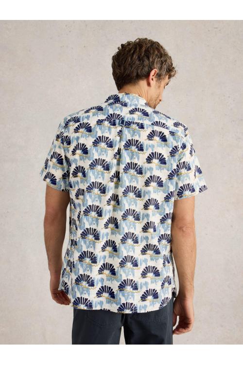 White Stuff Fan SS Printed Shirt in BLUE PR Art. WS442813