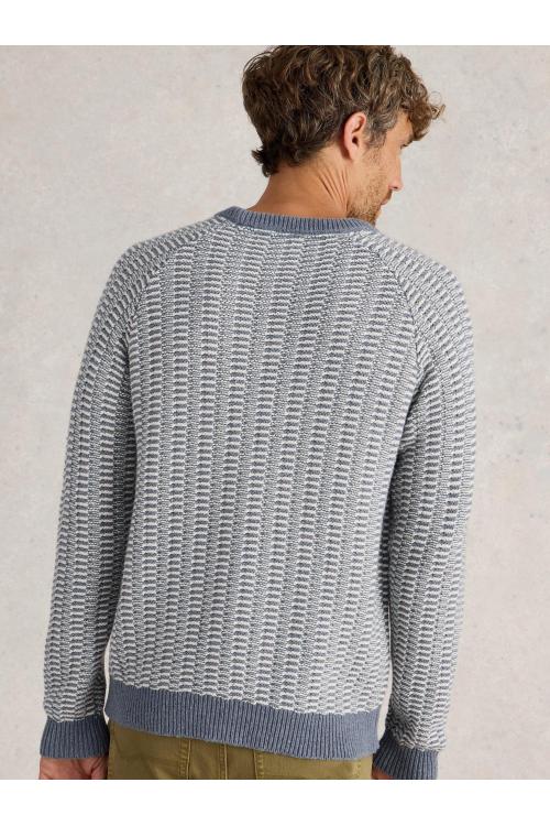 White Stuff Textured Crew Neck Jumper in BLUE MLT Art. WS442816