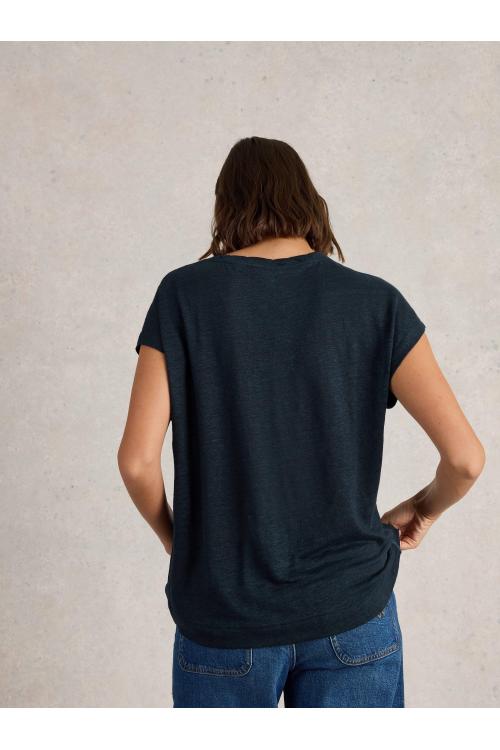 White Stuff ROWAN LINEN TEE in DARK NAVY Art. WS442986