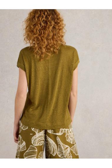 White Stuff IRIS LINEN TEE in KHAKI GRN Art. WS442987