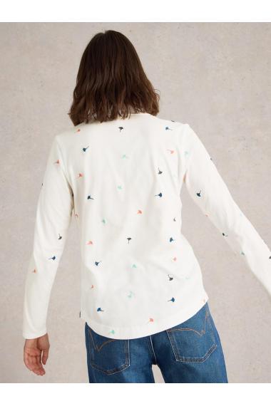 White Stuff ANNIE EMBROIDERED JERSEY SHIRT in IVORY MLT Art. WS442990