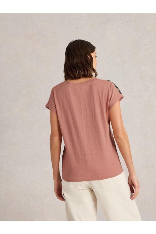 White Stuff NELLY NOTCH NECK TEE in PINK PR Art. WS443000