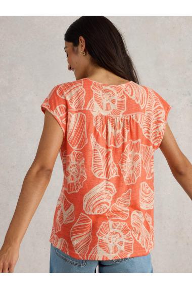 White Stuff NINA LINEN TEE in CORAL PR Art. WS443014