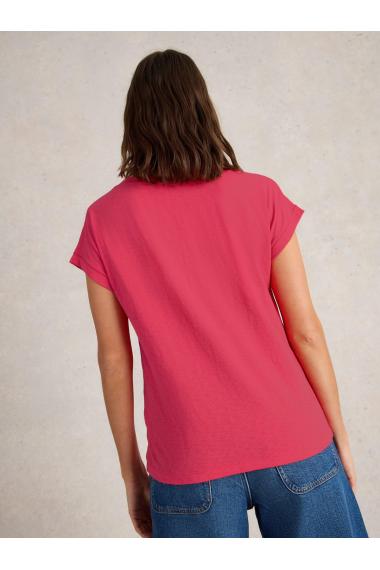 White Stuff NELLY NOTCH NECK TEE in BRT PINK Art. WS443029