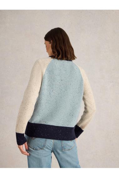 White Stuff COLOURBLOCK NEP JUMPER in BLUE MLT Art. WS443047