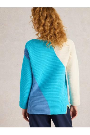 White Stuff JANA ABSTRACT JUMPER in BRT BLUE Art. WS443089